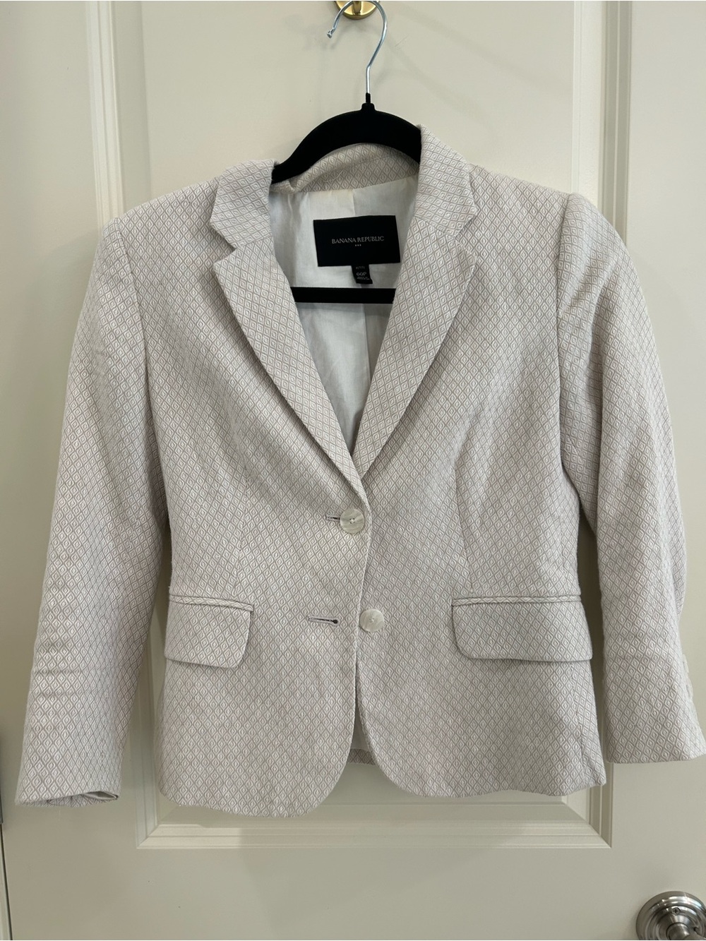 Banana Republic Women's Cream Textured Blazer